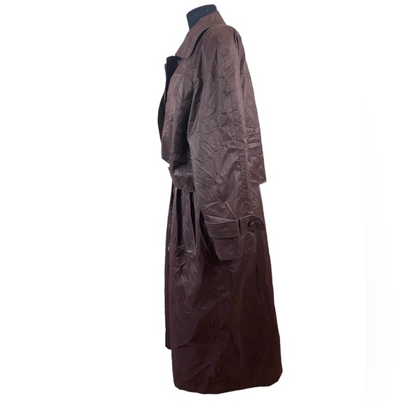 Brown/Maroon Vintage British Mist Trench Rain Coat - Picture 2 of 13